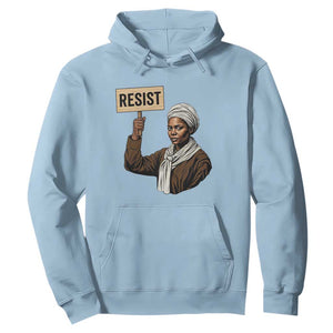 Funny Harriet Tubman Says Resist Hoodie Black Pride Inspiration Gift TS12 Light Blue Print Your Wear