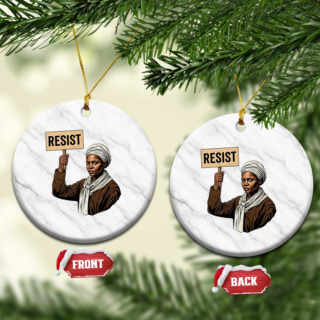 Funny Harriet Tubman Says Resist Ceramic Ornament Black Pride Inspiration Gift TS12 1pc White Marble Print Your Wear