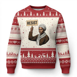 Funny Harriet Tubman Says Resist Ugly Christmas Sweater Black Pride Inspiration Gift TS12 Beige Red Print Your Wear
