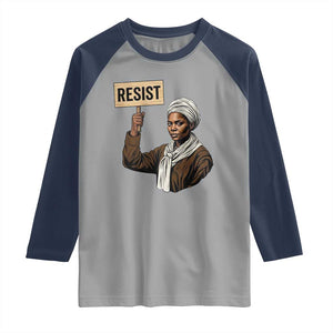 Funny Harriet Tubman Says Resist Raglan Shirt Black Pride Inspiration Gift TS12 Sport Gray Navy Print Your Wear