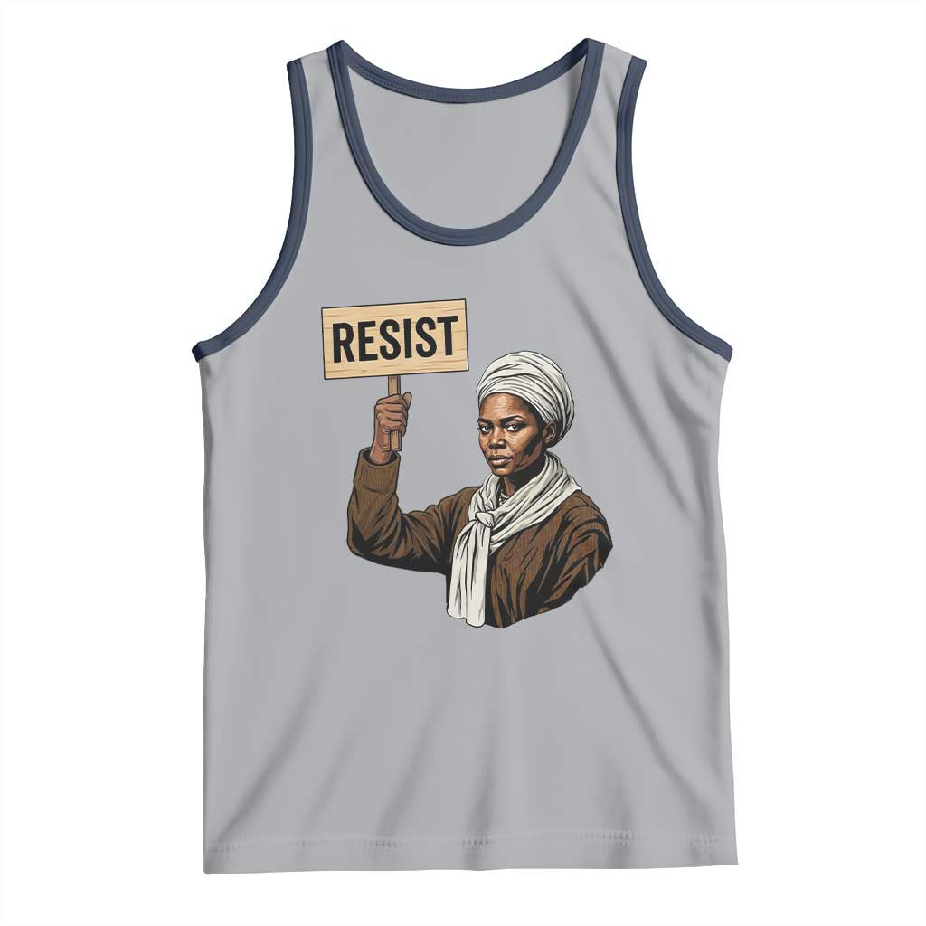 Funny Harriet Tubman Says Resist Tank Top Black Pride Inspiration Gift TS12 Athletic Heather Navy Print Your Wear