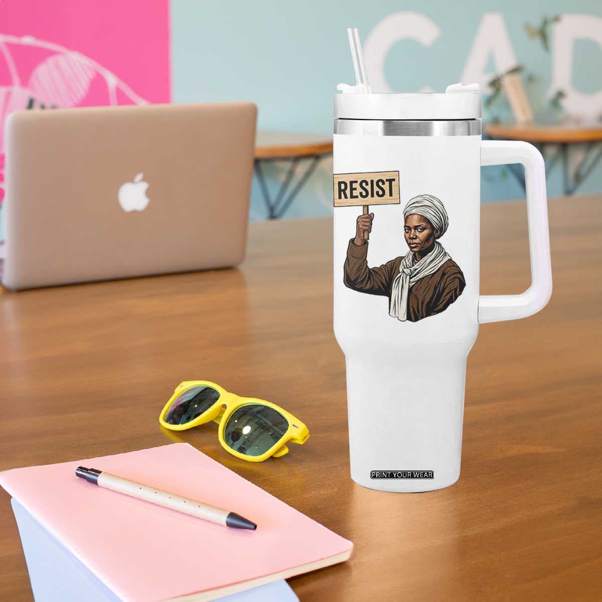 Funny Harriet Tubman Says Resist Tumbler With Handle Black Pride Inspiration Gift TS12 Print Your Wear