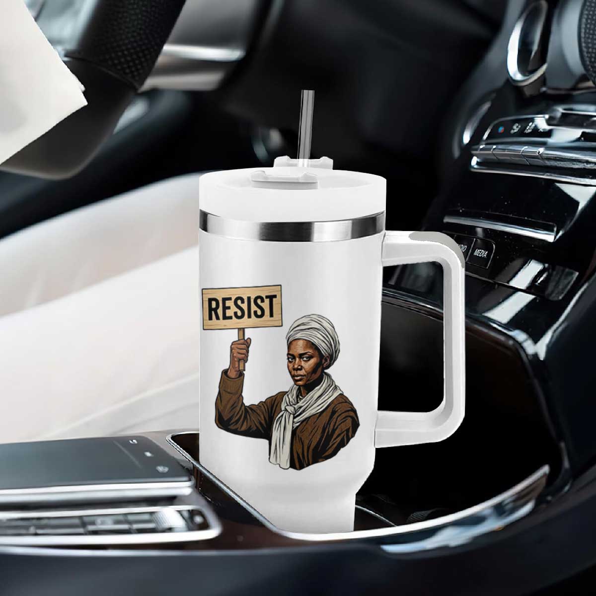 Funny Harriet Tubman Says Resist Tumbler With Handle Black Pride Inspiration Gift TS12 Print Your Wear