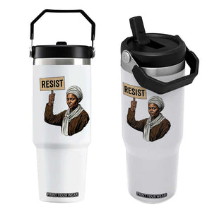 Funny Harriet Tubman Says Resist Flip Straw Tumbler Black Pride Inspiration Gift TS12 One Size: 30 oz White Print Your Wear
