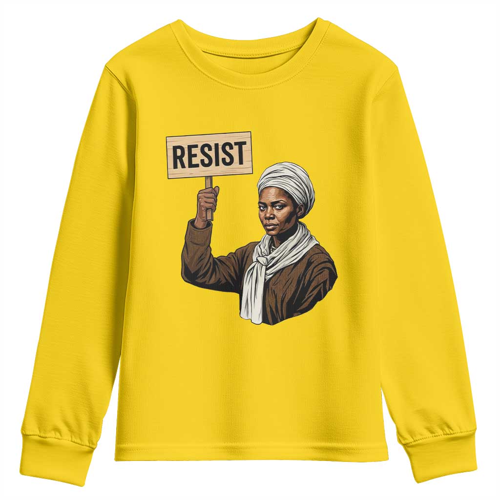 Funny Harriet Tubman Says Resist Youth Sweatshirt Black Pride Inspiration Gift TS12 Daisy Print Your Wear