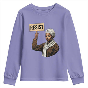 Funny Harriet Tubman Says Resist Youth Sweatshirt Black Pride Inspiration Gift TS12 Violet Print Your Wear