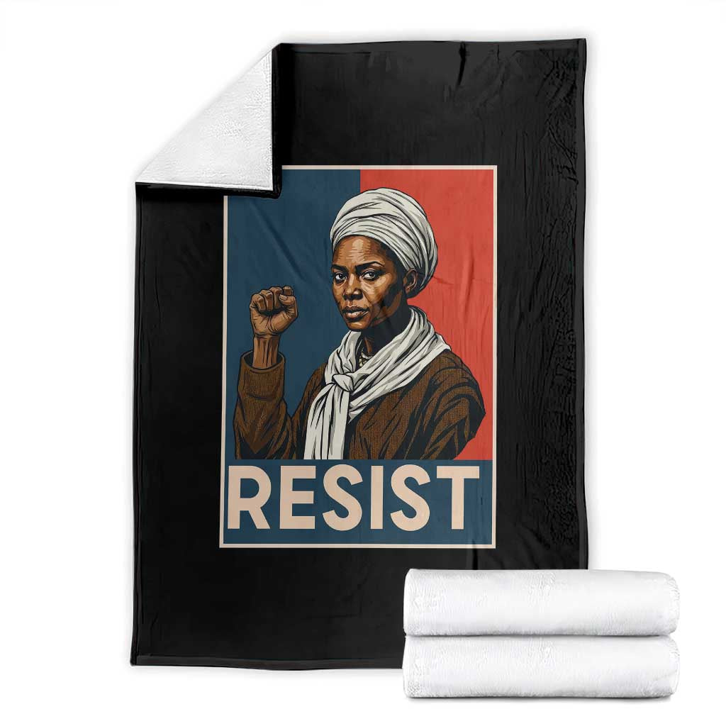 Funny Harriet Tubman Says Resist Throw Blanket Strong Black Woman Leader TS12 Black Print Your Wear
