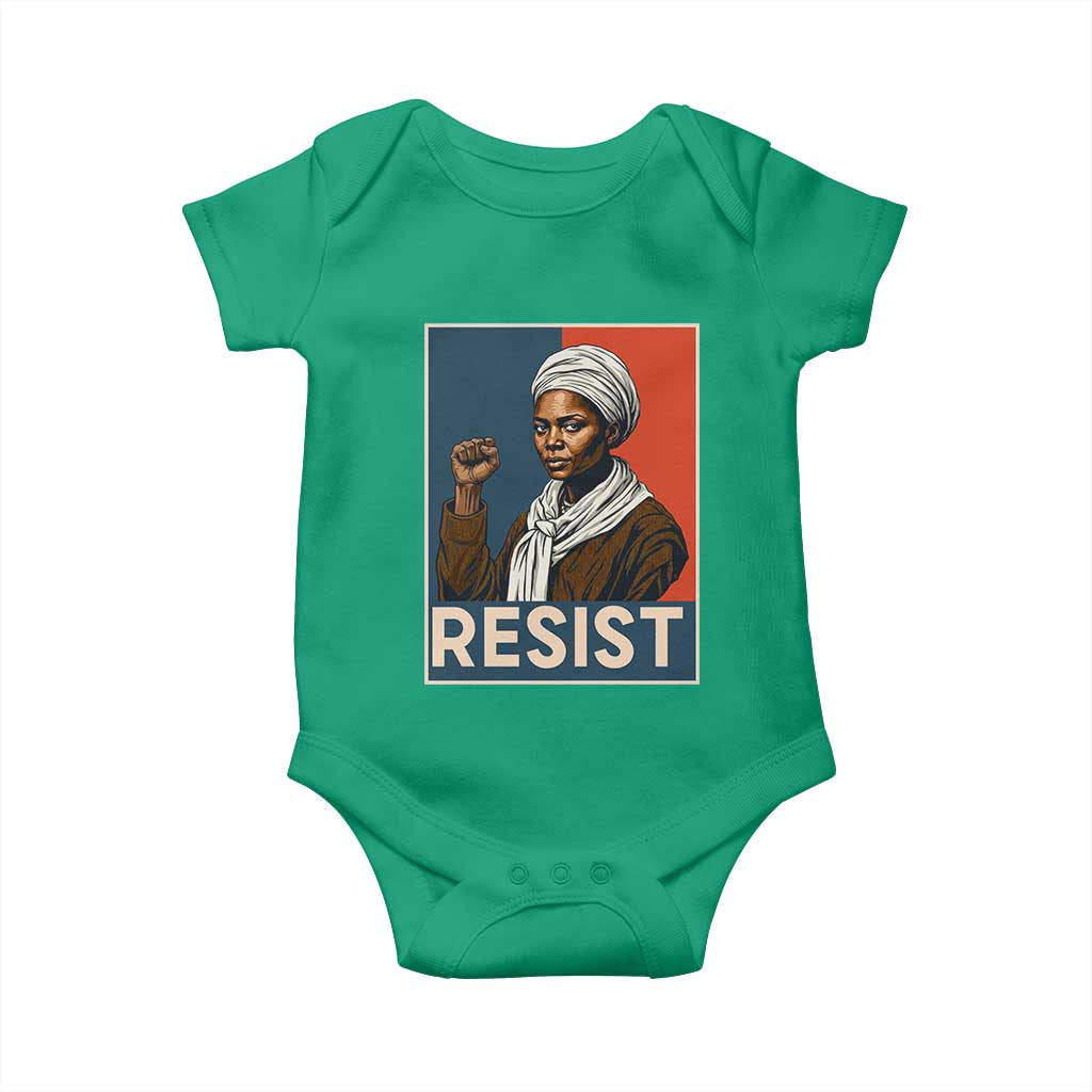 Funny Harriet Tubman Says Resist Baby Onesie Strong Black Woman Leader TS12 Irish Green Print Your Wear