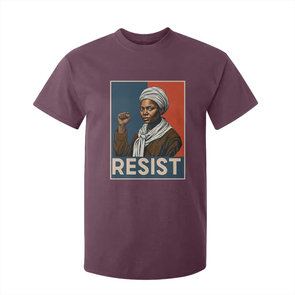 Funny Harriet Tubman Says Resist T Shirt For Kid Strong Black Woman Leader TS12 Maroon Print Your Wear