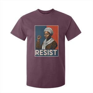 Funny Harriet Tubman Says Resist T Shirt For Kid Strong Black Woman Leader TS12 Maroon Print Your Wear