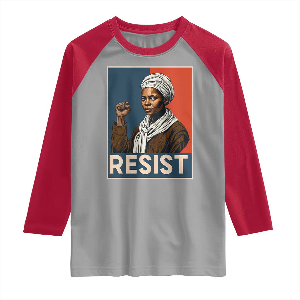 Funny Harriet Tubman Says Resist Raglan Shirt Strong Black Woman Leader TS12 Sport Gray Red Print Your Wear