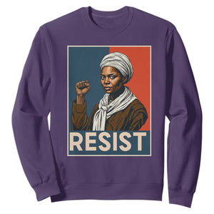 Funny Harriet Tubman Says Resist Sweatshirt Strong Black Woman Leader TS12 Purple Print Your Wear