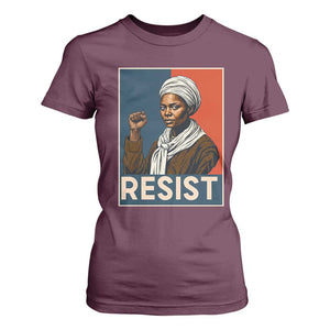 Funny Harriet Tubman Says Resist T Shirt For Women Strong Black Woman Leader TS12 Maroon Print Your Wear
