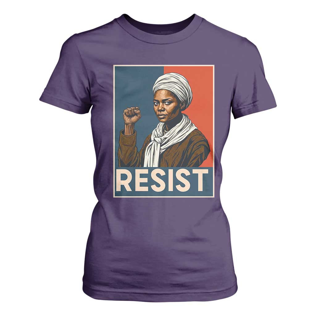 Funny Harriet Tubman Says Resist T Shirt For Women Strong Black Woman Leader TS12 Purple Print Your Wear