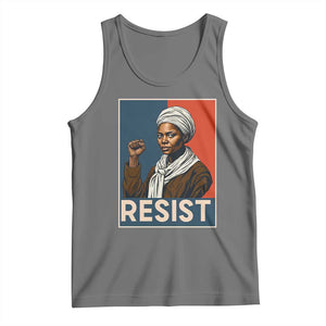 Funny Harriet Tubman Says Resist Tank Top Strong Black Woman Leader TS12 Black Heather Print Your Wear