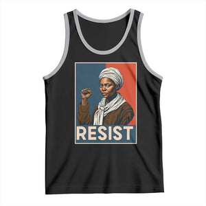 Funny Harriet Tubman Says Resist Tank Top Strong Black Woman Leader TS12 Black Athletic Heather Print Your Wear