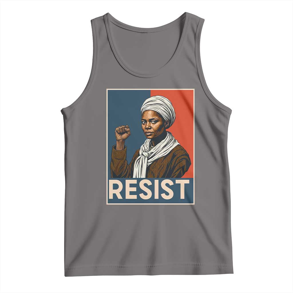 Funny Harriet Tubman Says Resist Tank Top Strong Black Woman Leader TS12 Deep Heather Print Your Wear