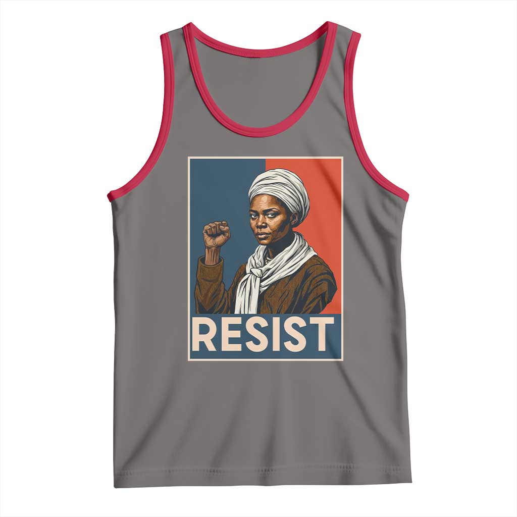Funny Harriet Tubman Says Resist Tank Top Strong Black Woman Leader TS12 Deep Heather Red Print Your Wear