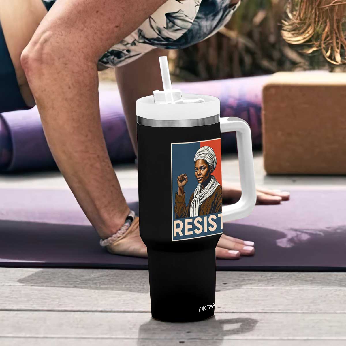 Funny Harriet Tubman Says Resist Tumbler With Handle Strong Black Woman Leader TS12 Print Your Wear