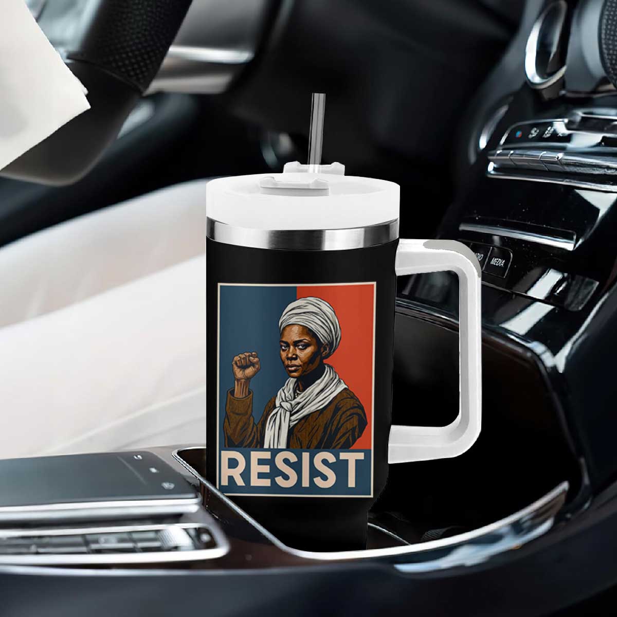 Funny Harriet Tubman Says Resist Tumbler With Handle Strong Black Woman Leader TS12 Print Your Wear