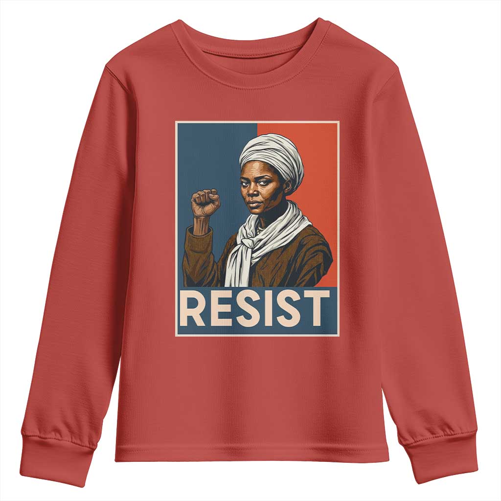 Funny Harriet Tubman Says Resist Youth Sweatshirt Strong Black Woman Leader TS12 Red Print Your Wear