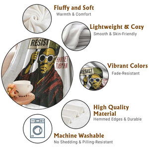 Funny Harriet Tubman Says Resist Throw Blanket Female Empowerment History Gift TS12 Print Your Wear