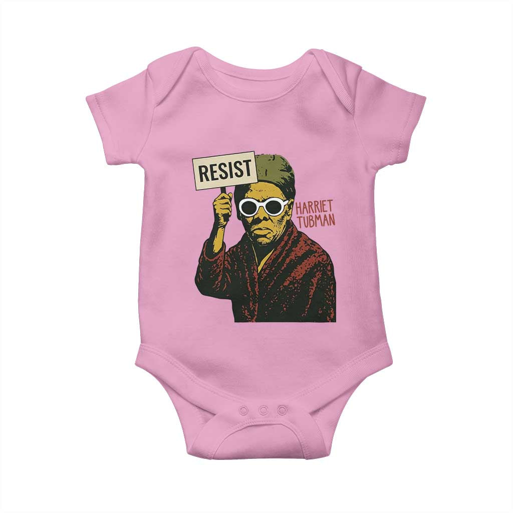 Funny Harriet Tubman Says Resist Baby Onesie Female Empowerment History Gift TS12 Light Pink Print Your Wear