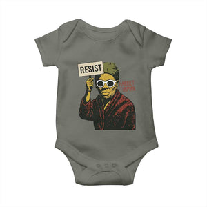 Funny Harriet Tubman Says Resist Baby Onesie Female Empowerment History Gift TS12 Military Green Print Your Wear