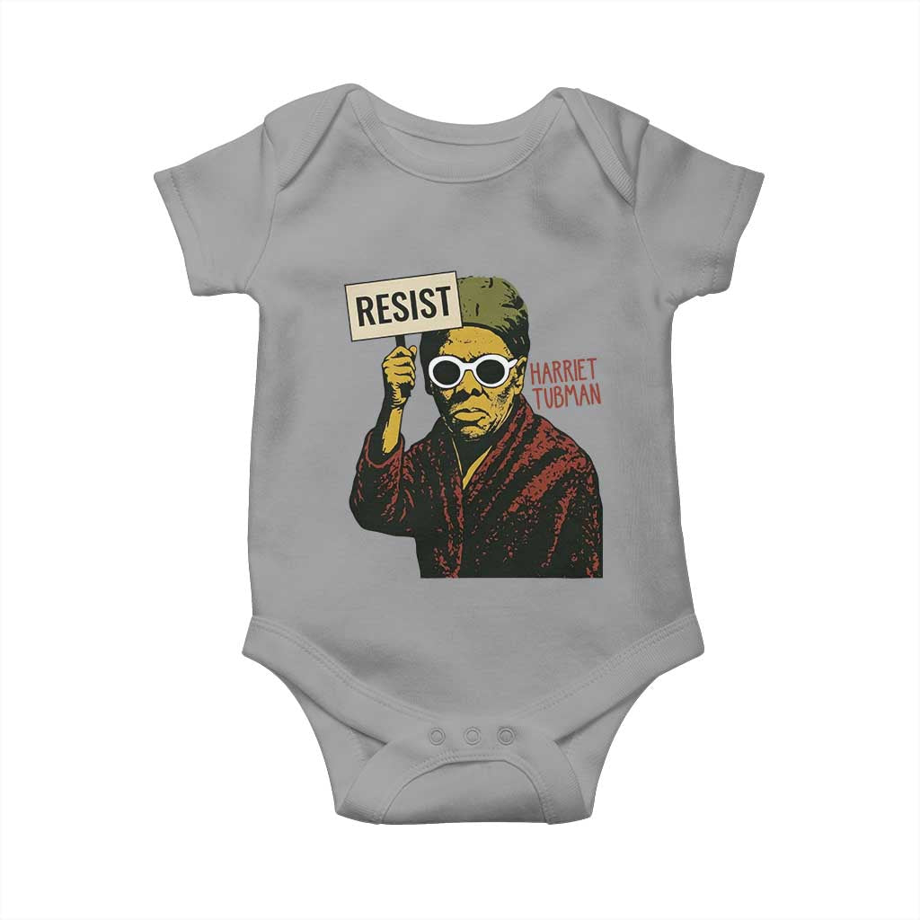 Funny Harriet Tubman Says Resist Baby Onesie Female Empowerment History Gift TS12 Sport Gray Print Your Wear