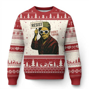 Funny Harriet Tubman Says Resist Ugly Christmas Sweater Female Empowerment History Gift TS12 Beige Red Print Your Wear