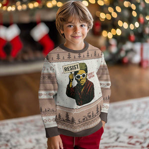 Funny Harriet Tubman Says Resist Ugly Christmas Sweater Female Empowerment History Gift TS12 Mocha Mousse Print Your Wear