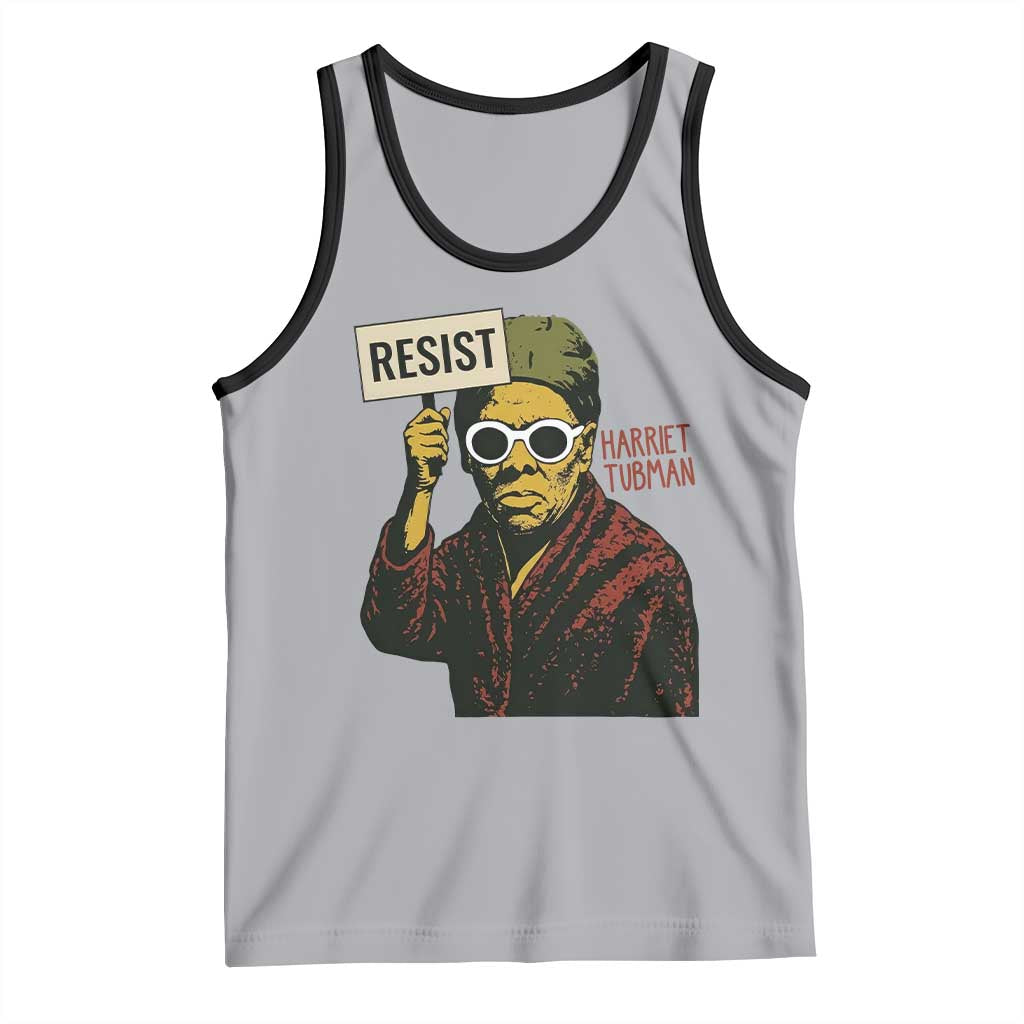 Funny Harriet Tubman Says Resist Tank Top Female Empowerment History Gift TS12 Athletic Heather Black Print Your Wear