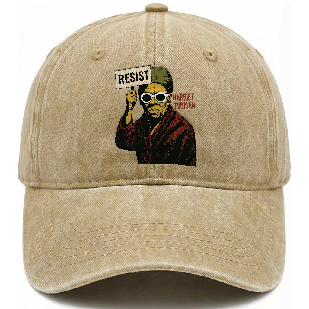 Funny Harriet Tubman Says Resist Washed Cotton Baseball Cap Female Empowerment History Gift TS12 Print Your Wear