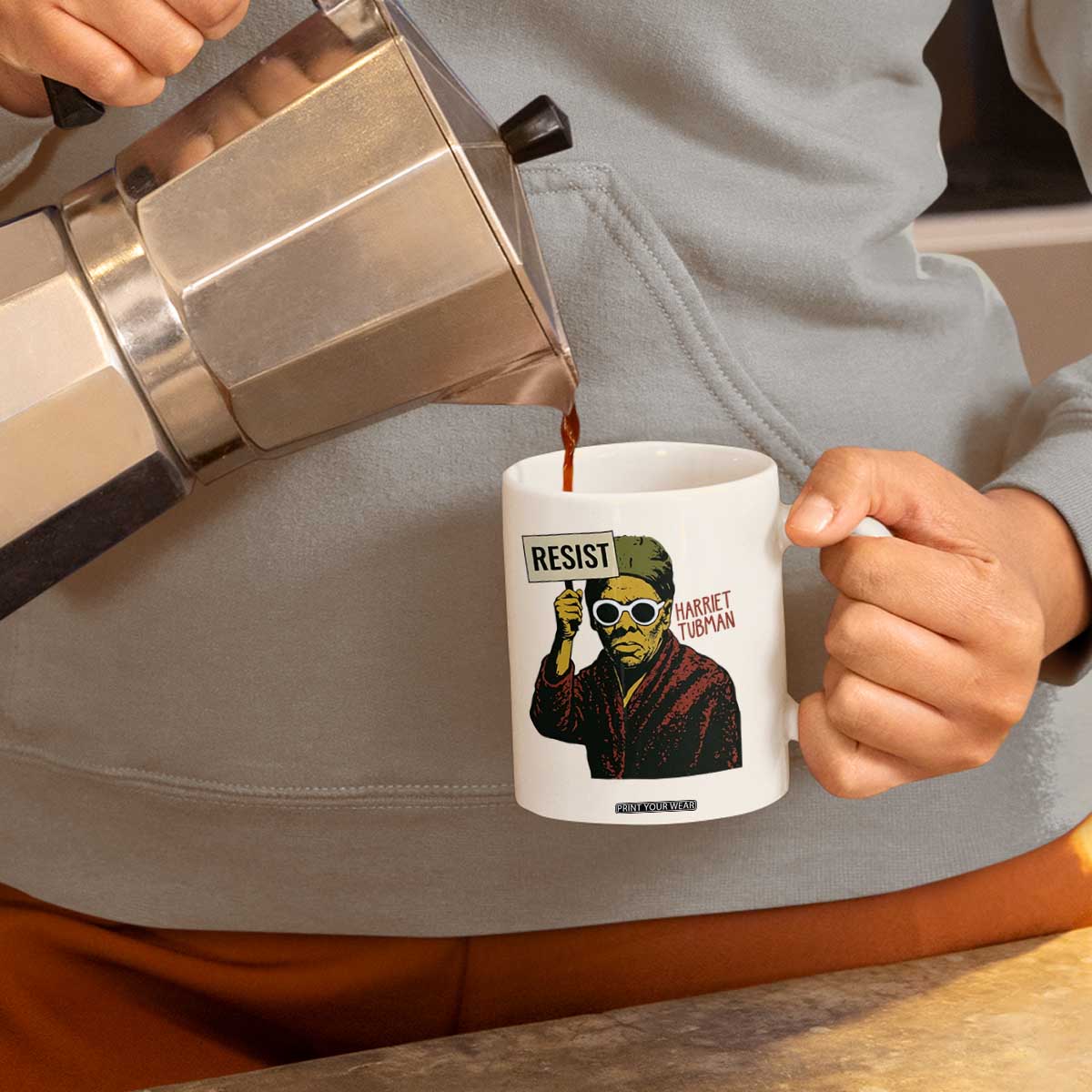 Funny Harriet Tubman Says Resist Coffee Mug Female Empowerment History Gift TS12 Print Your Wear