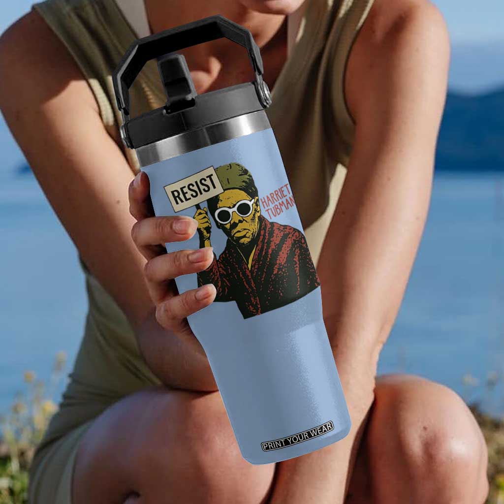 Funny Harriet Tubman Says Resist Flip Straw Tumbler Female Empowerment History Gift TS12 One Size: 30 oz Light Blue Print Your Wear