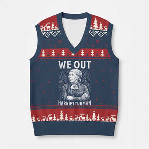 We Out Harriet Tubman V-Neck Knit Sweater Vest Black Women Empowerment TS12 Navy Red Print Your Wear