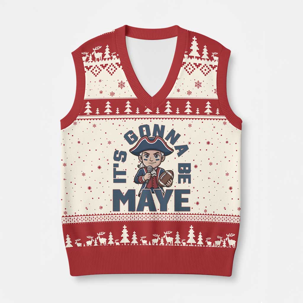 It Is Gonna Be Maye V-Neck Knit Sweater Vest Funny QB Sport Fan TS12 Beige Red Print Your Wear