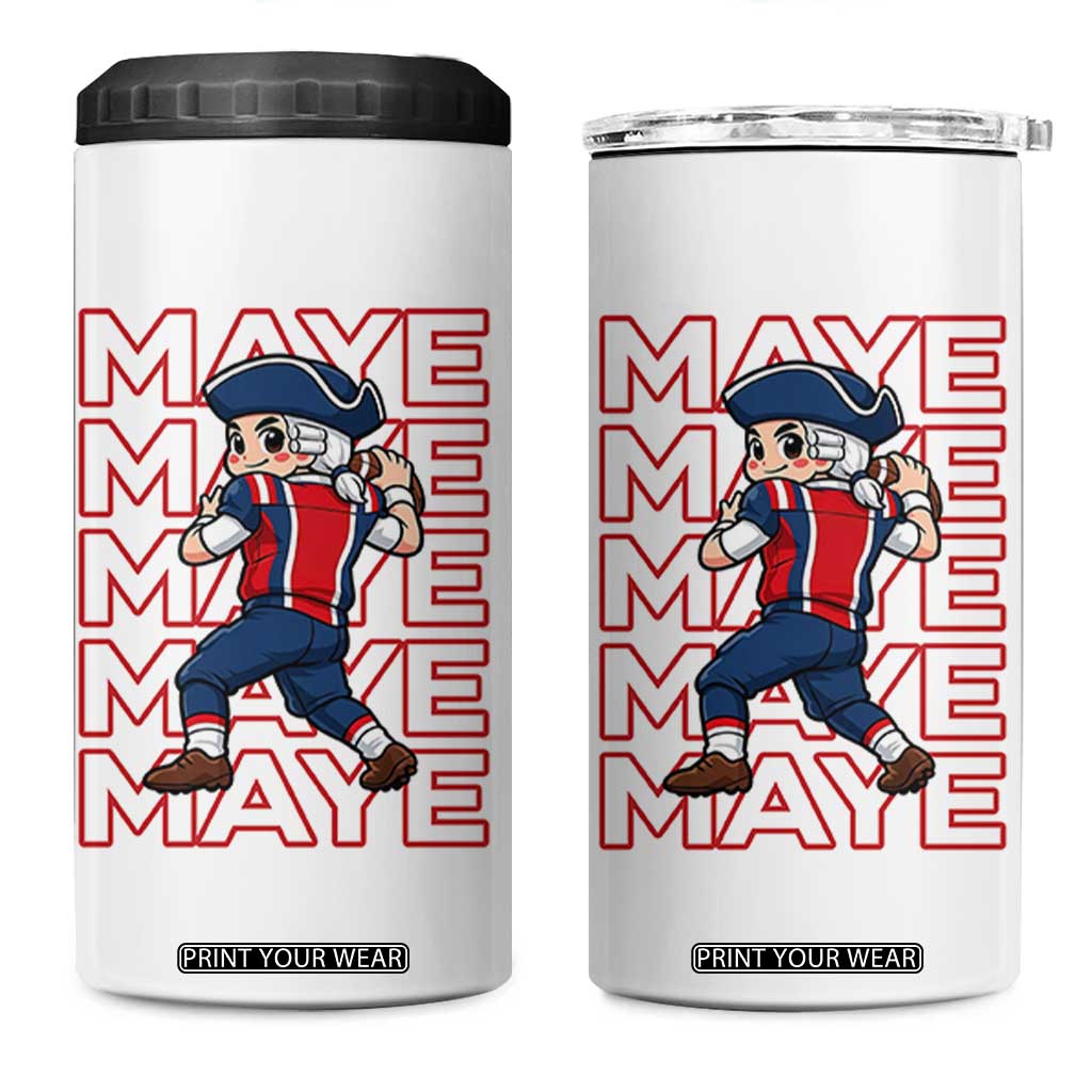 Funny NE Football Fan Gift 4 in 1 Can Cooler Tumbler Maye Lover TS12 One Size: 16 oz White Print Your Wear