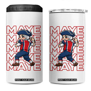 Funny NE Football Fan Gift 4 in 1 Can Cooler Tumbler Maye Lover TS12 One Size: 16 oz White Print Your Wear