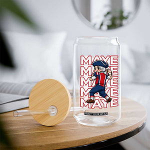 Funny NE Football Fan Gift Glass Can Maye Lover TS12 Print Your Wear