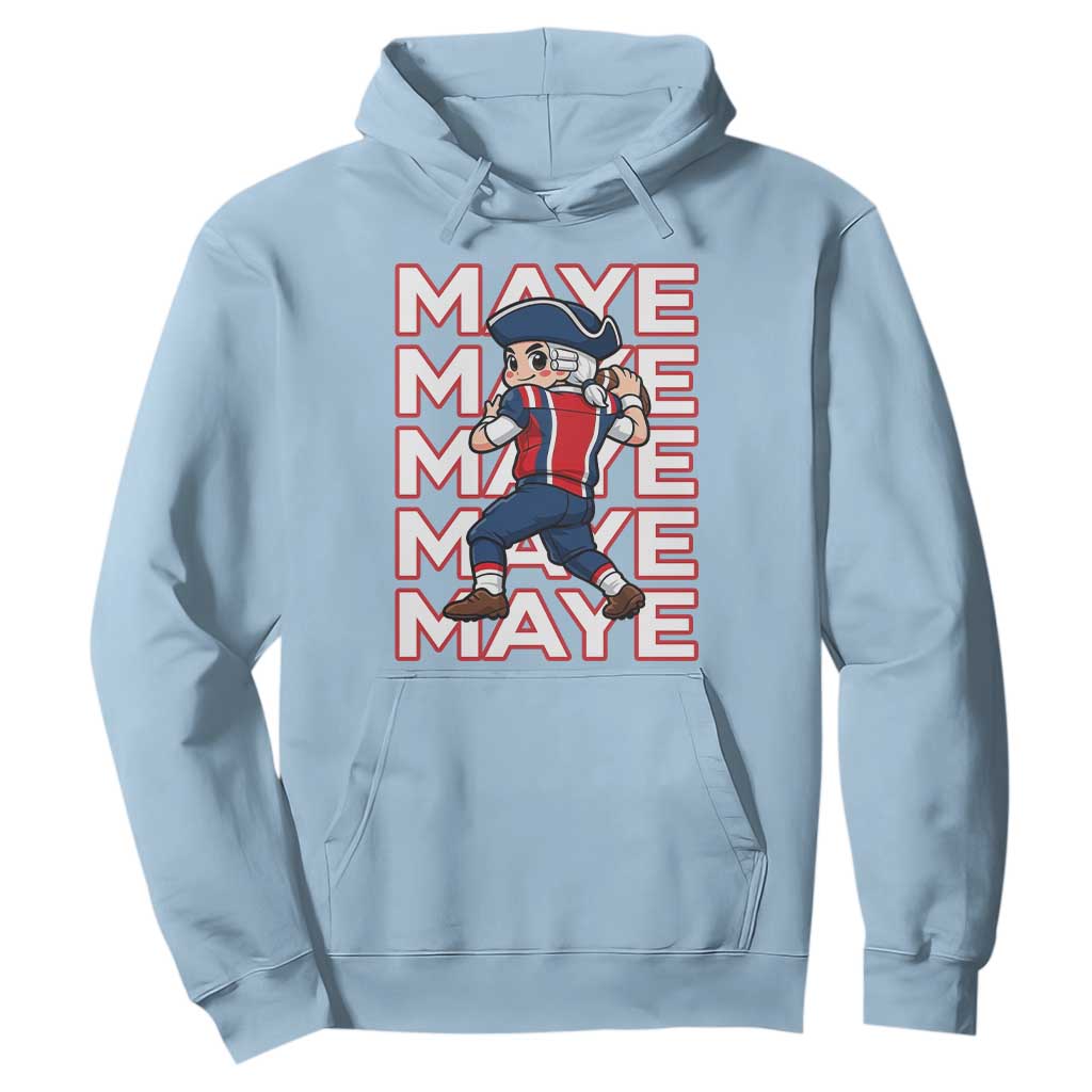 Funny NE Football Fan Gift Hoodie Maye Lover TS12 Light Blue Print Your Wear