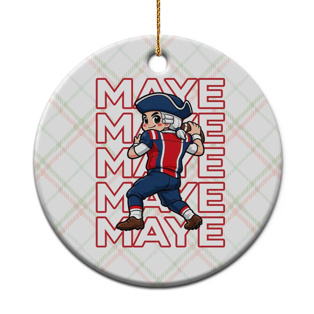 Funny NE Football Fan Gift Ceramic Ornament Maye Lover TS12 1pc Christmas Plaid Print Your Wear