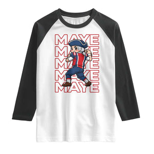 Funny NE Football Fan Gift Raglan Shirt Maye Lover TS12 White Black Print Your Wear