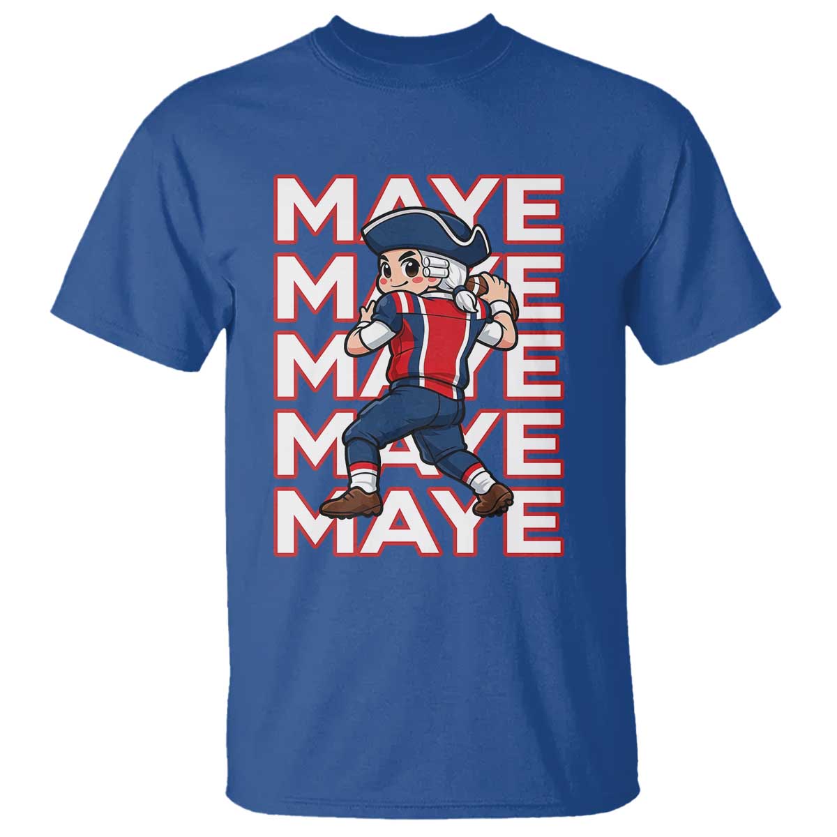 Funny NE Football Fan Gift T Shirt Maye Lover TS12 Royal Blue Print Your Wear