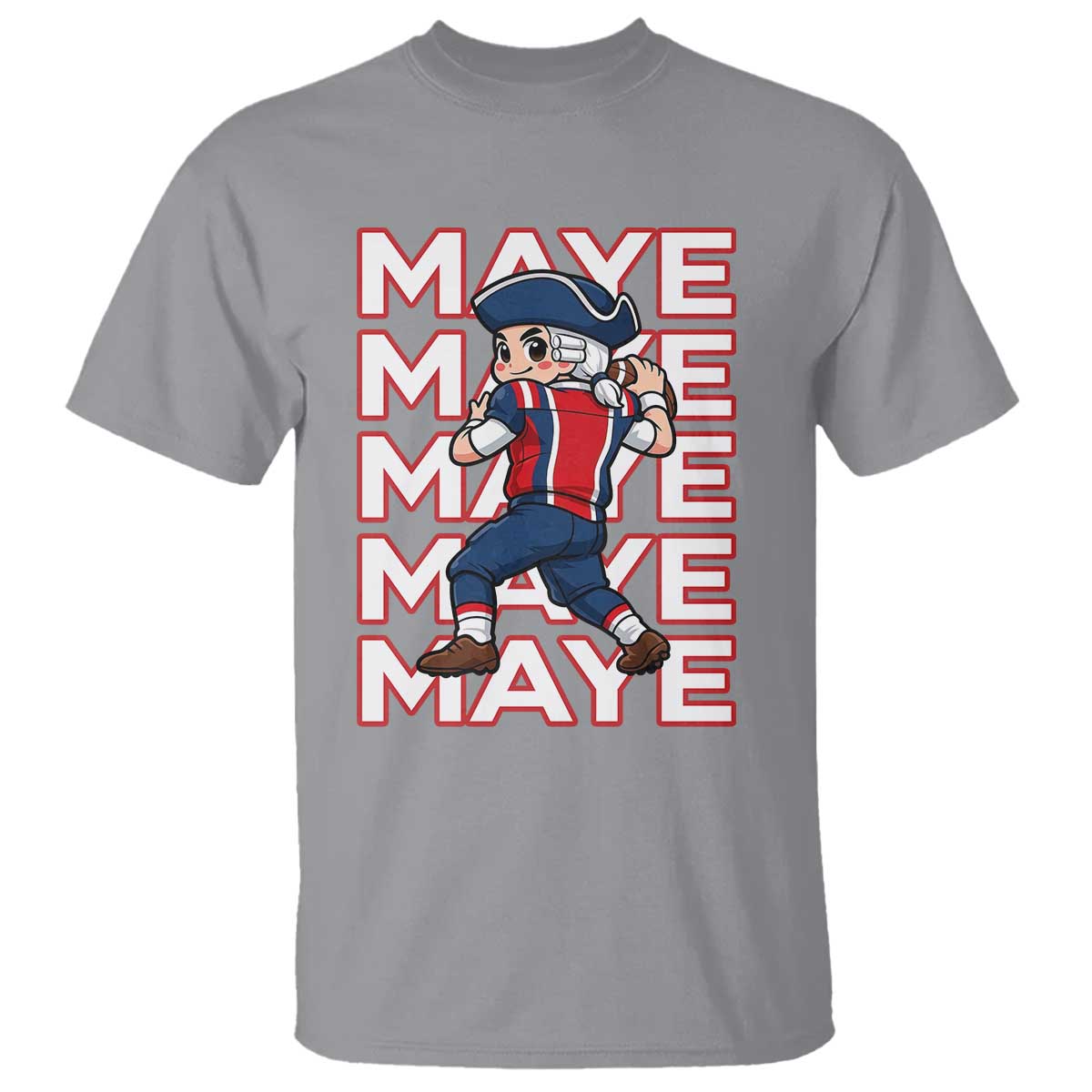 Funny NE Football Fan Gift T Shirt Maye Lover TS12 Sport Gray Print Your Wear