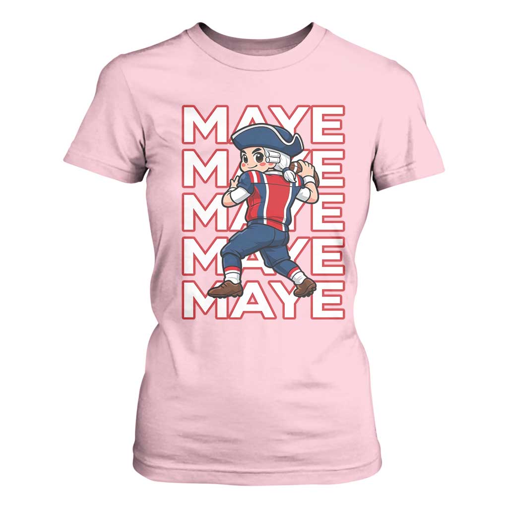 Funny NE Football Fan Gift T Shirt For Women Maye Lover TS12 Light Pink Print Your Wear