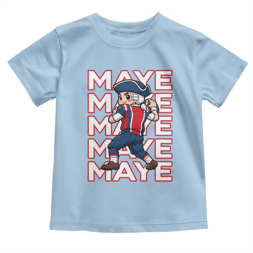 Funny NE Football Fan Gift Toddler T Shirt Maye Lover TS12 Light Blue Print Your Wear
