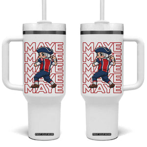 Funny NE Football Fan Gift Tumbler With Handle Maye Lover TS12 One Size: 40 oz White Print Your Wear