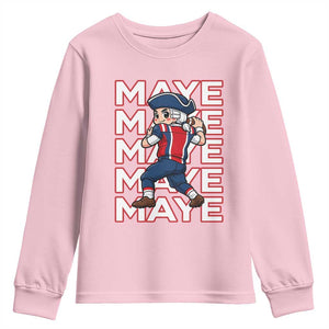 Funny NE Football Fan Gift Youth Sweatshirt Maye Lover TS12 Light Pink Print Your Wear