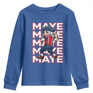 Funny NE Football Fan Gift Youth Sweatshirt Maye Lover TS12 Royal Blue Print Your Wear